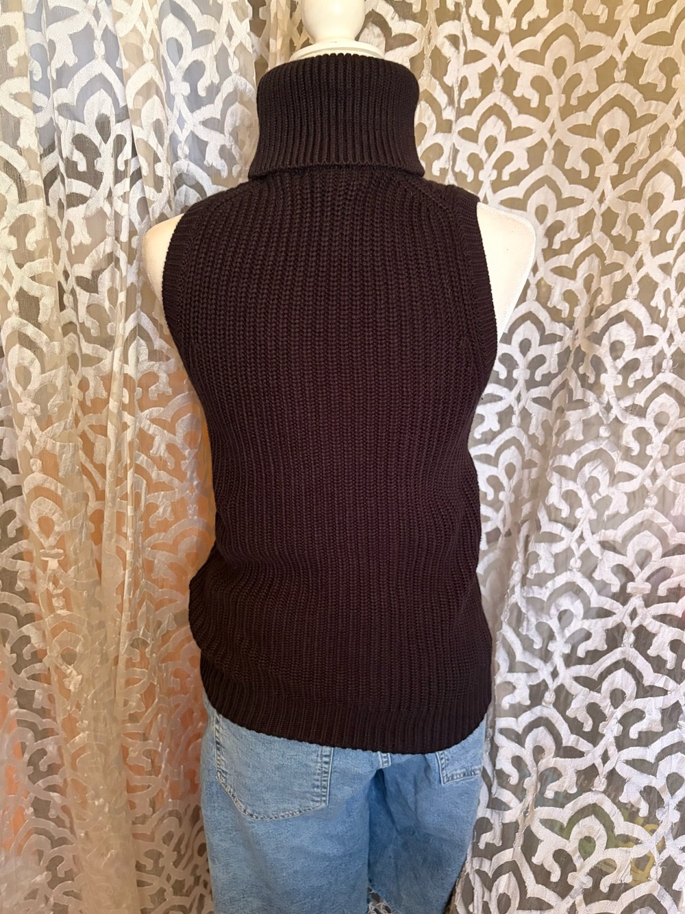 MICHAEL Michael Kors Sleeveless Turtleneck Knit Sleeveless Sweater Top small - Picture 3 of 5